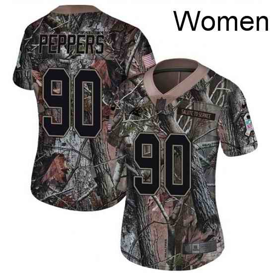 Womens Nike Carolina Panthers 90 Julius Peppers Camo Rush Realtree Limited NFL Jersey